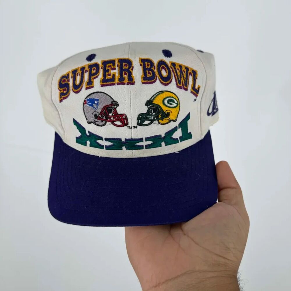 Vintage Logo Athletic Super Bowl XXXI Patriots Packers Snapback Hat